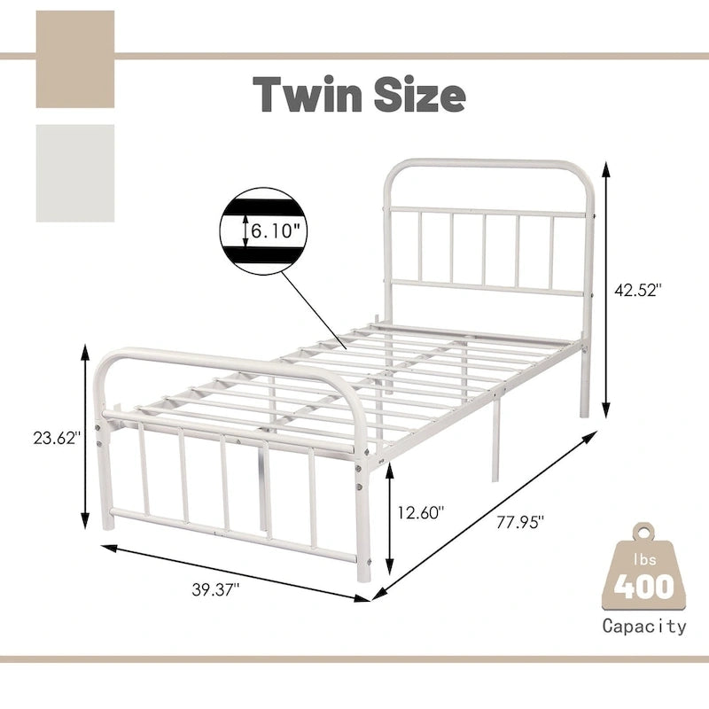 Alazyhome Platform Metal Bed Frame, Easy Assembly