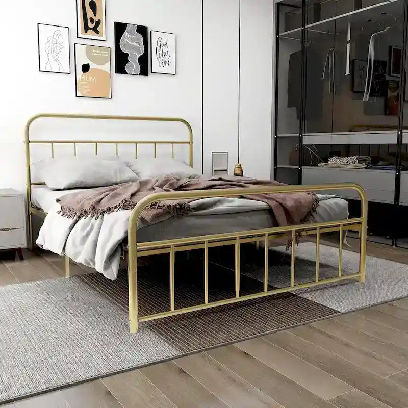 Alazyhome Platform Metal Bed Frame, Easy Assembly