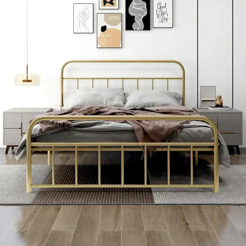 Alazyhome Platform Metal Bed Frame, Easy Assembly