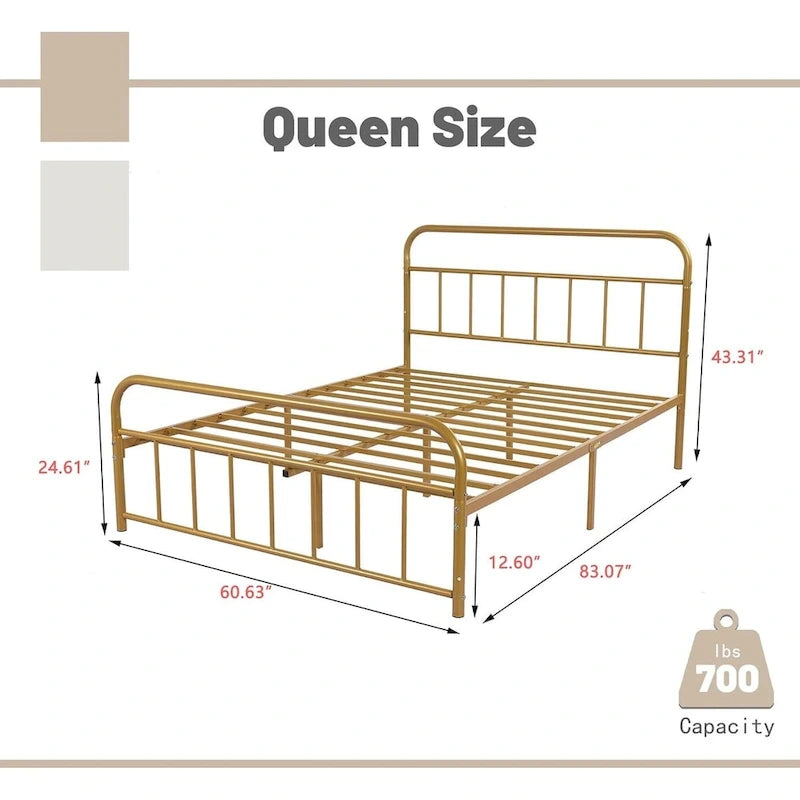 Alazyhome Platform Metal Bed Frame, Easy Assembly