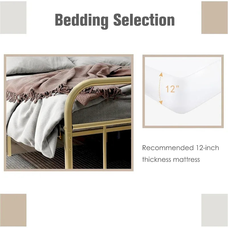 Alazyhome Platform Metal Bed Frame, Easy Assembly