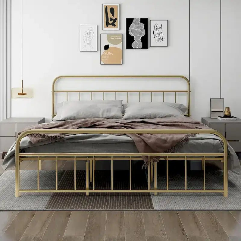 Alazyhome Platform Metal Bed Frame, Easy Assembly