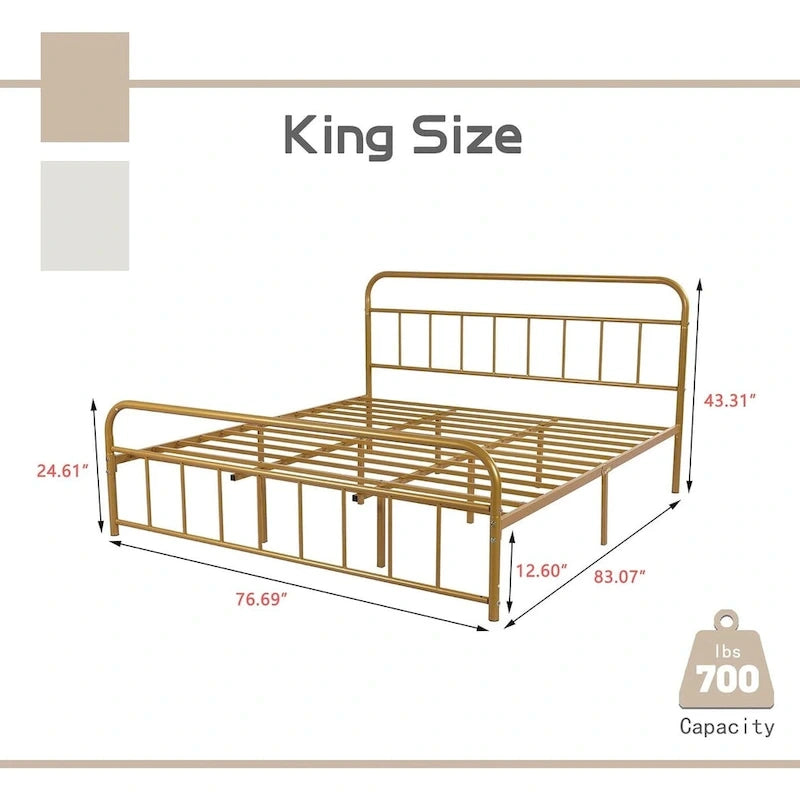 Alazyhome Platform Metal Bed Frame, Easy Assembly
