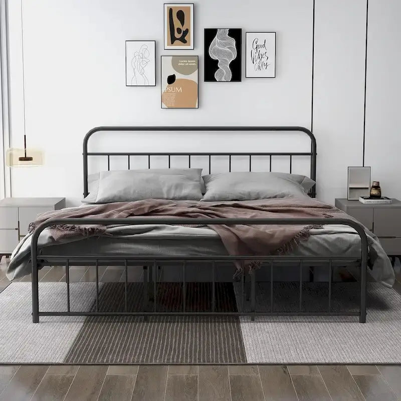 Alazyhome Platform Metal Bed Frame, Easy Assembly