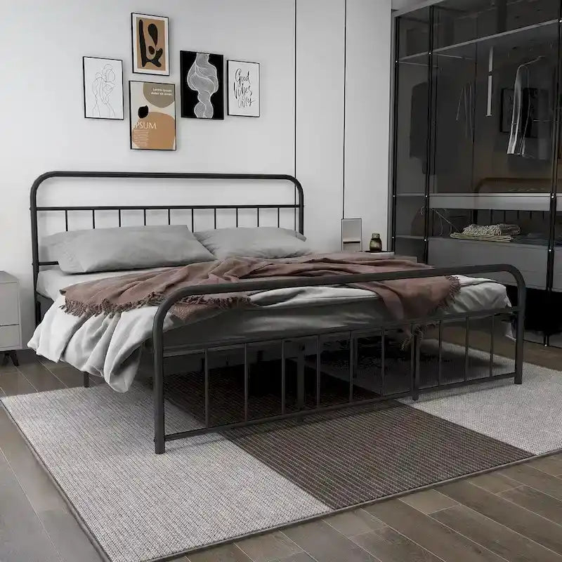 Alazyhome Platform Metal Bed Frame, Easy Assembly