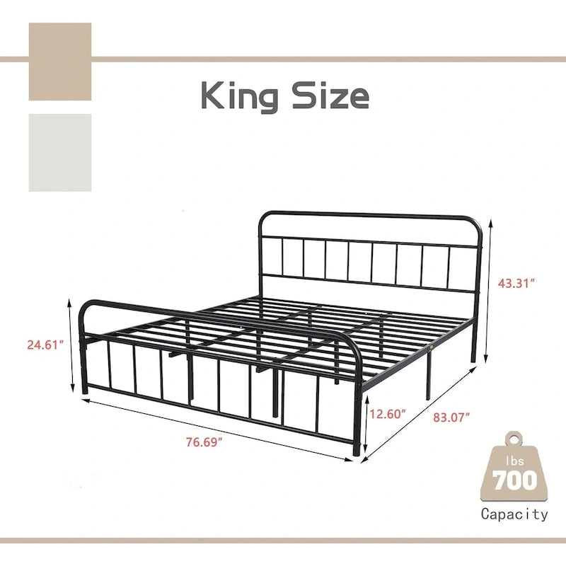 Alazyhome Platform Metal Bed Frame, Easy Assembly