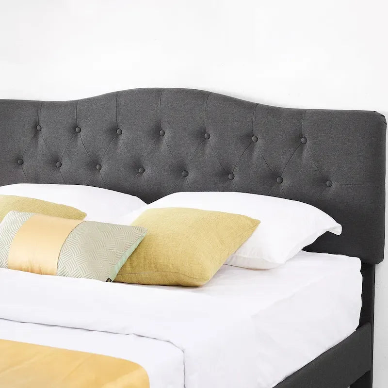 Javlergo Upholstered Platform Bed Frame with Adjustable Headboard, No Box Spring Needed