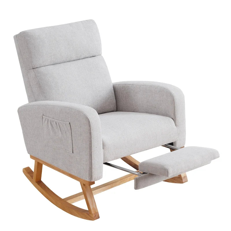 HOMYKA Rocking Chair for Nursery with Footrest