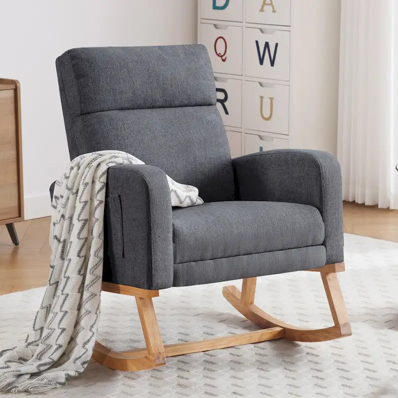 HOMYKA Rocking Chair for Nursery with Footrest