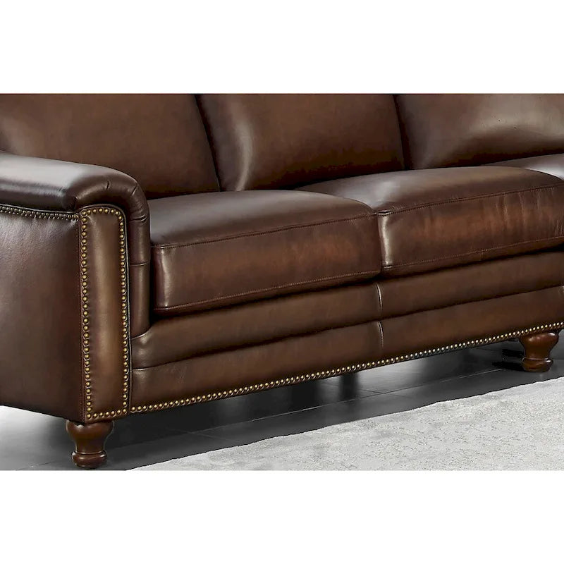 Hydeline Belfast Top Grain Leather Symmetrical Sectional