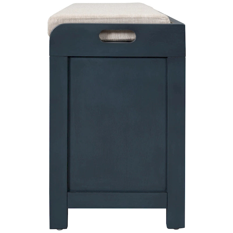 Storage Bench with Removable Basket and 2 Drawers, Fully Assembled Shoe Bench with Removable Cushion