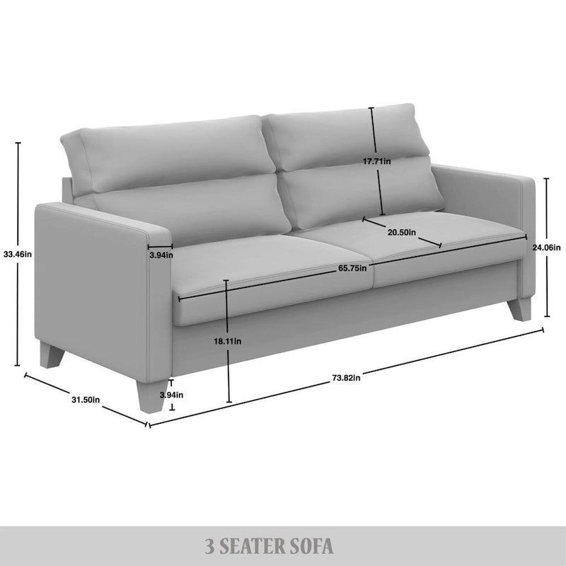 CraftPorch Clean and Minimalist Linen Upholstered 3-Piece Living Room Set