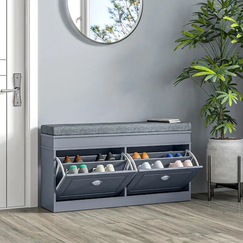 Modern Shoe Rack Bench for Entryway