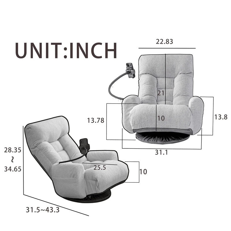 Reclining Ergonomic Swiveling Floor Game Chair