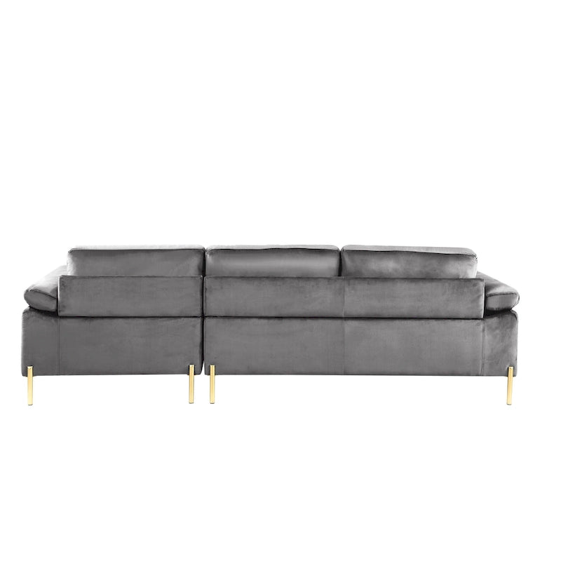 Shannon Velvet Sectional Sofa with Chaise