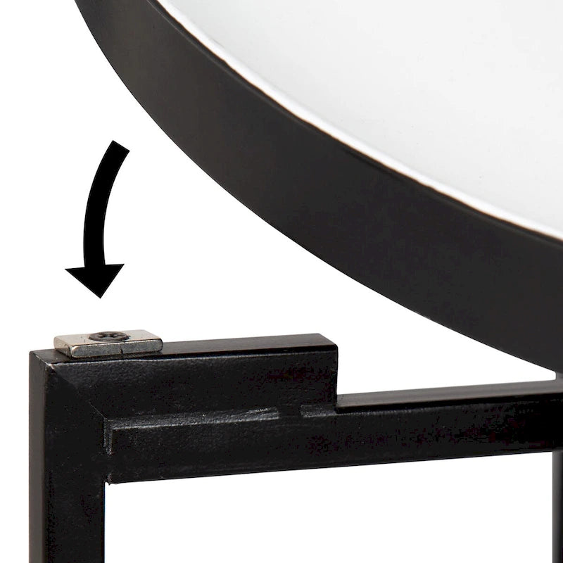 Kate and Laurel Celia Round Metal Tray/ Foldable Accent Table - 14x14x25.75