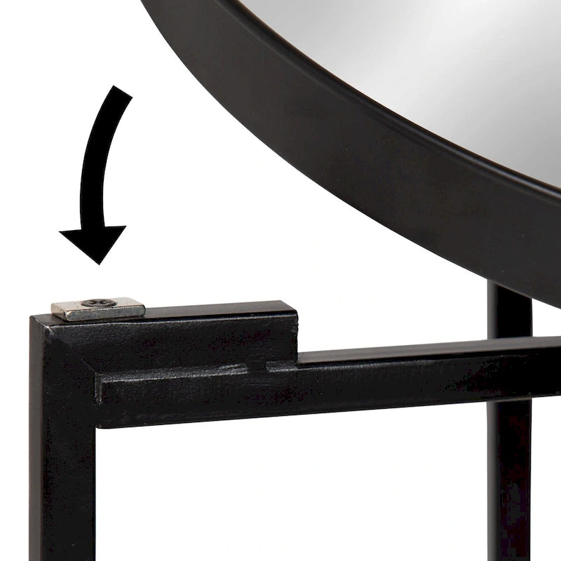 Kate and Laurel Celia Round Metal Tray/ Foldable Accent Table - 14x14x25.75