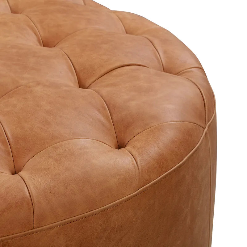 Poly & Bark Ascot Ottoman - Full Grain Genuine Italian Leather