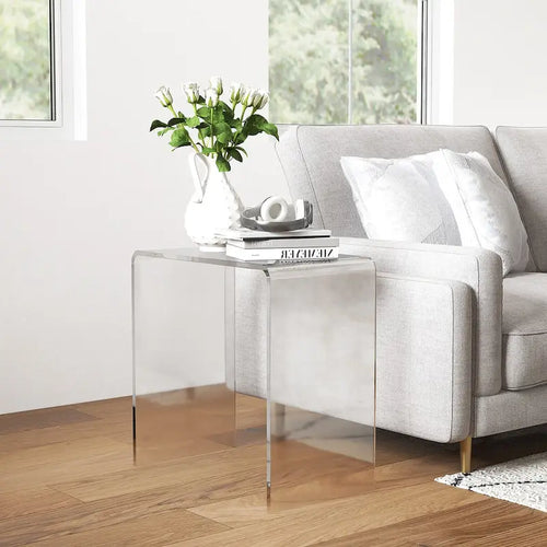 21 Long Rectangle All Acrylic 15mm Thick Waterfall Coffee Table
