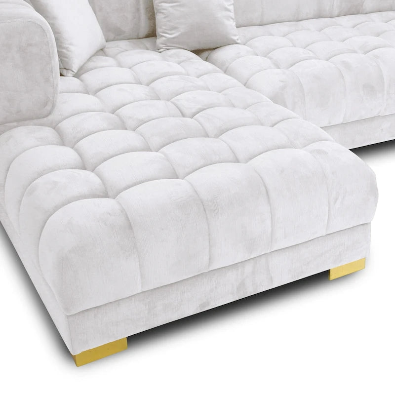 Elegante 3-Piece Velvet U-Shaped Corner Sectional Sofa