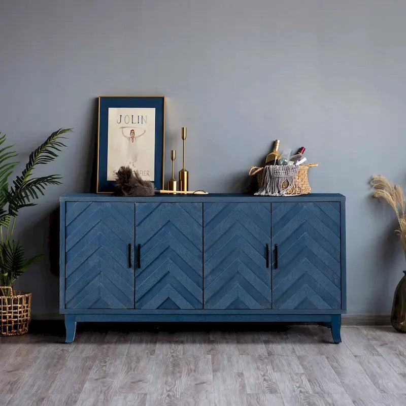 Accent Sideboard Four Doors Storage Cabinet Buffet for Dining Room, Entrance and Hallway