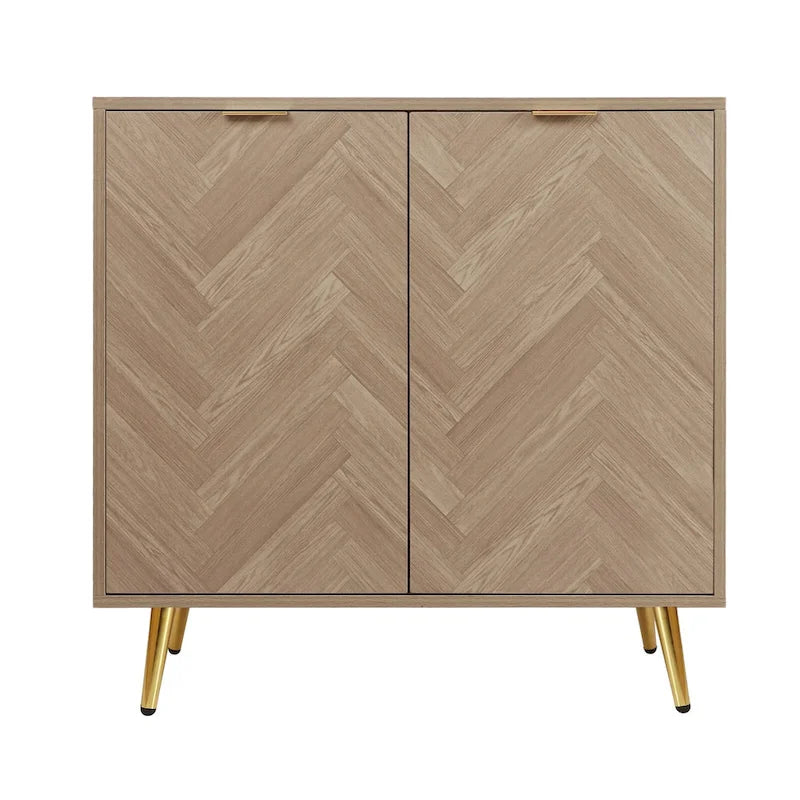 Anmytek Modern Wood 2-Door Buffet Sideboard Kitchen Accent Cabinet with Adjustable Shelf - 30.8 W x 15.7 D x 30.5 H