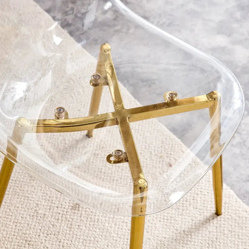 Set of 6 modern minimalist transparent dining chairs