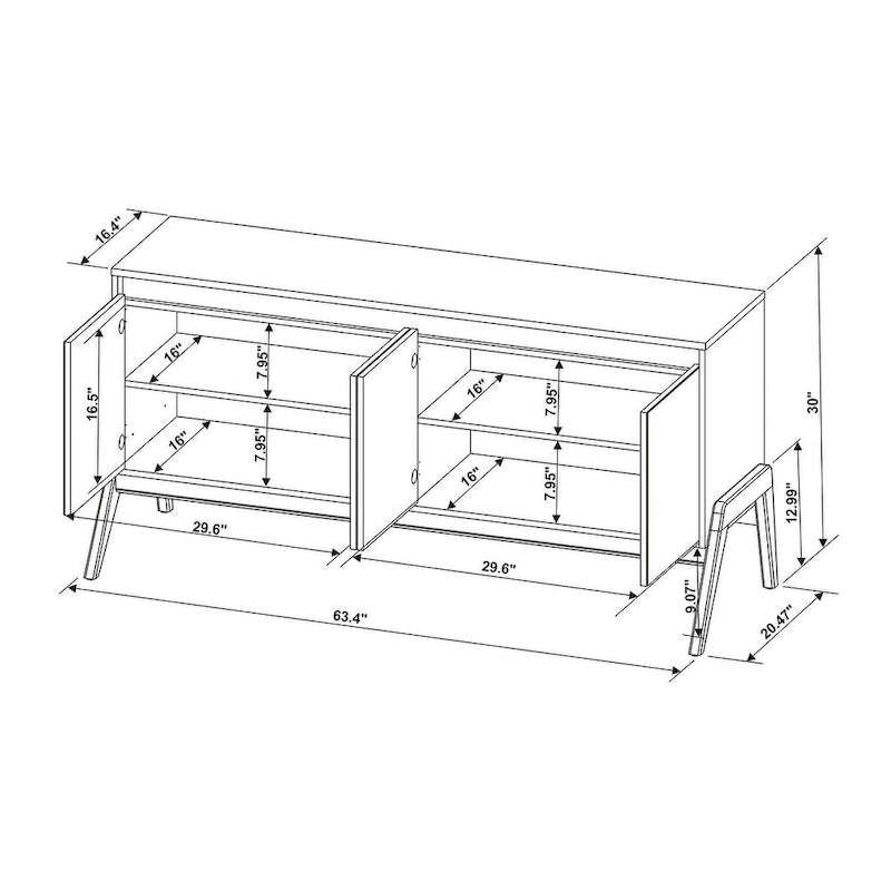 Manhattan Comfort Mid Century Modern Gales Sideboard Buffet