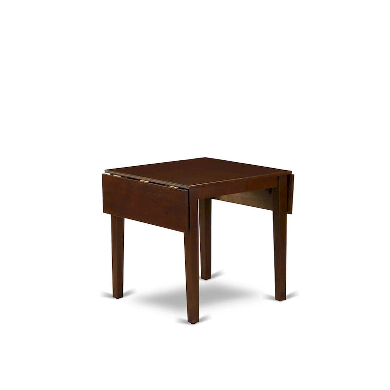 East West Furniture Dining Table Set- a Rectangle Table and Dark Coffee Linen Fabric Chairs, Mahogany (Pieces Option)