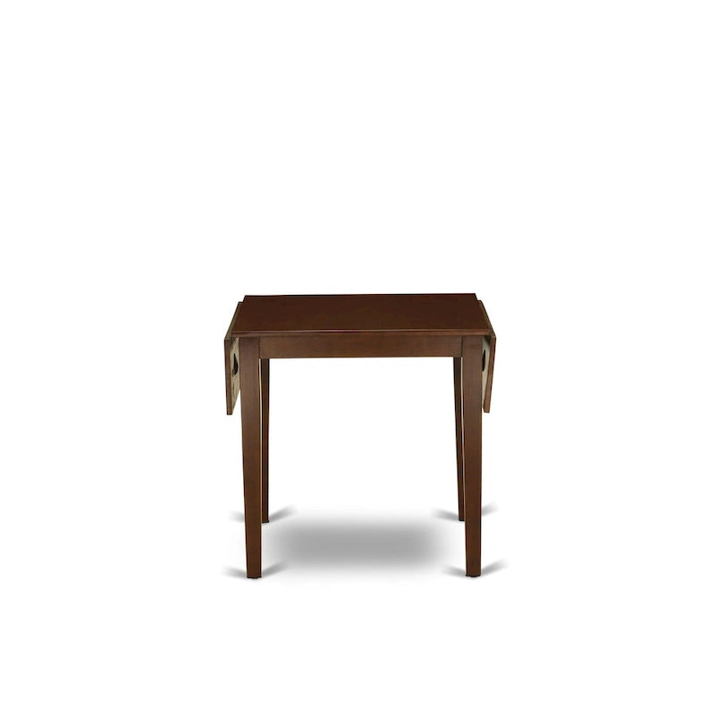 East West Furniture Dining Table Set- a Rectangle Table and Dark Coffee Linen Fabric Chairs, Mahogany (Pieces Option)