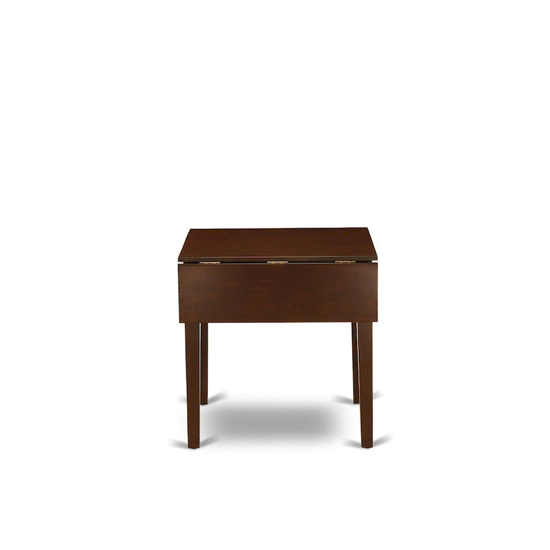 East West Furniture Dining Table Set- a Rectangle Table and Dark Coffee Linen Fabric Chairs, Mahogany (Pieces Option)