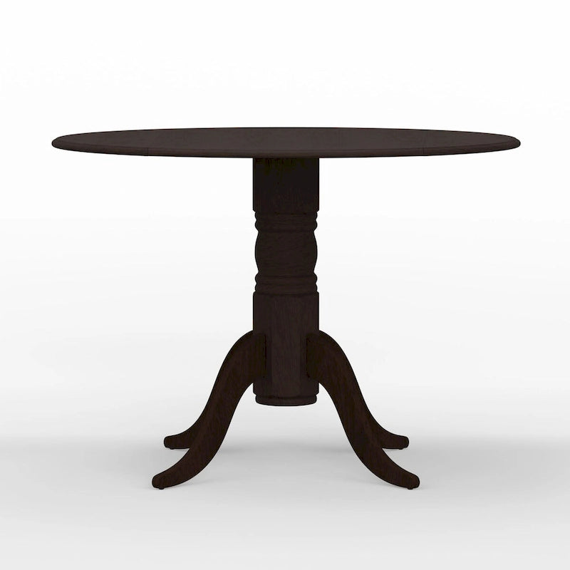 5-Piece Dining Set, 42 Round Drop-Leaf Table and Slat Back Chairs