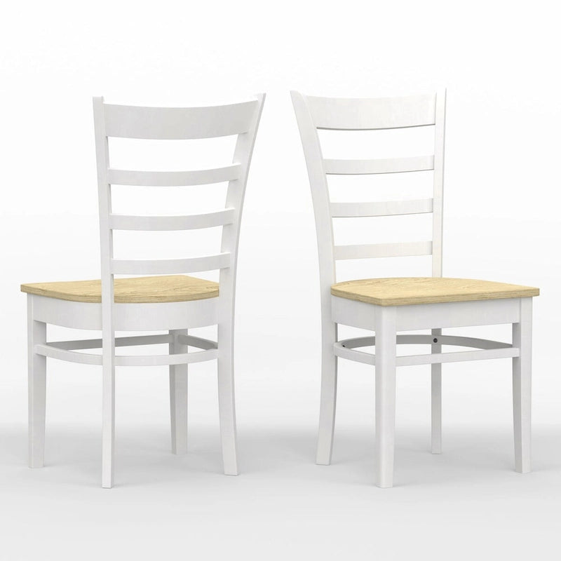 5-Piece Dining Set, 42 Round Drop-Leaf Table and Slat Back Chairs