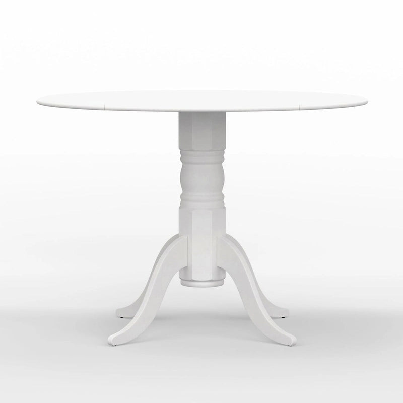 5-Piece Dining Set, 42 Round Drop-Leaf Table and Slat Back Chairs