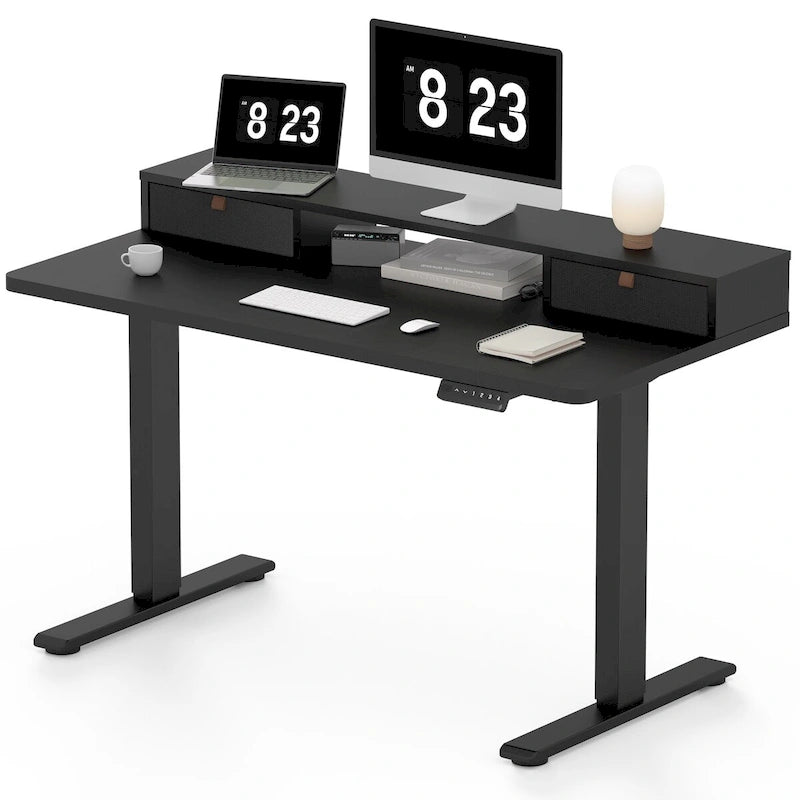 FlexiSpot 48x24/55x24 Ergonomic Height Adjustable Standing Desk with 2 Drawers, Monitor Stand Computer Desk