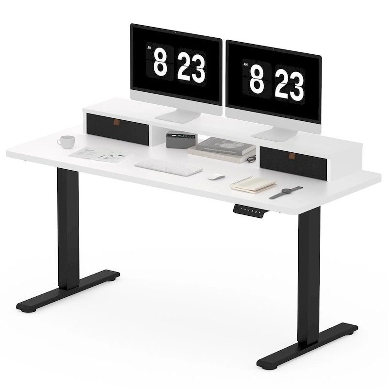 FlexiSpot 48x24/55x24 Ergonomic Height Adjustable Standing Desk with 2 Drawers, Monitor Stand Computer Desk