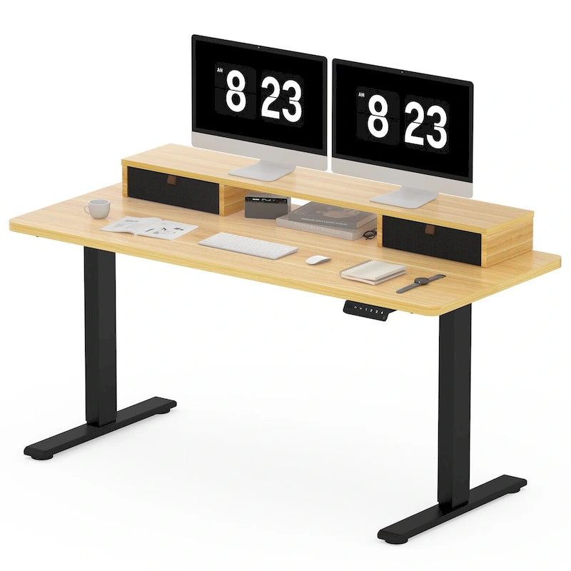 FlexiSpot 48x24/55x24 Ergonomic Height Adjustable Standing Desk with 2 Drawers, Monitor Stand Computer Desk
