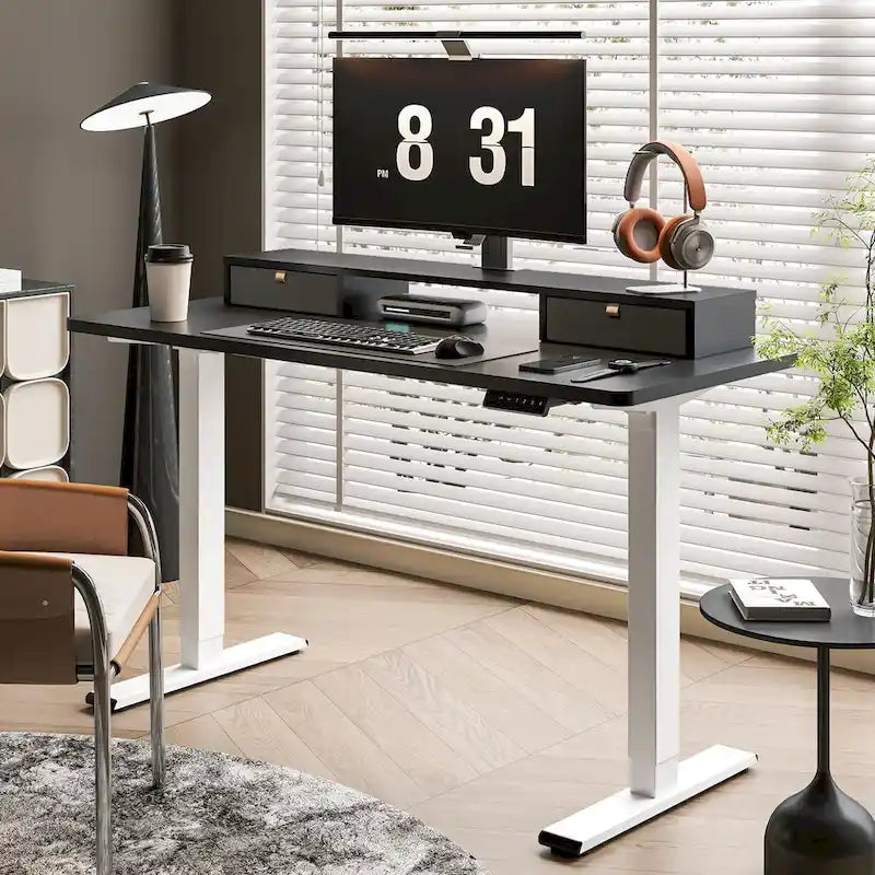 FlexiSpot 48x24/55x24 Ergonomic Height Adjustable Standing Desk with 2 Drawers, Monitor Stand Computer Desk