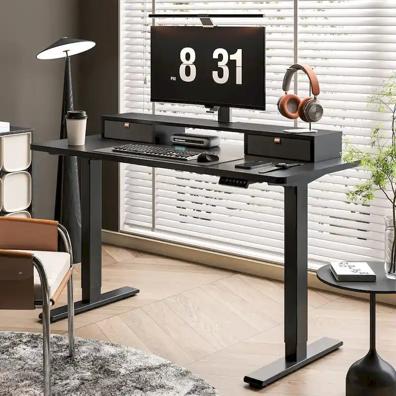 FlexiSpot 48x24/55x24 Ergonomic Height Adjustable Standing Desk with 2 Drawers, Monitor Stand Computer Desk
