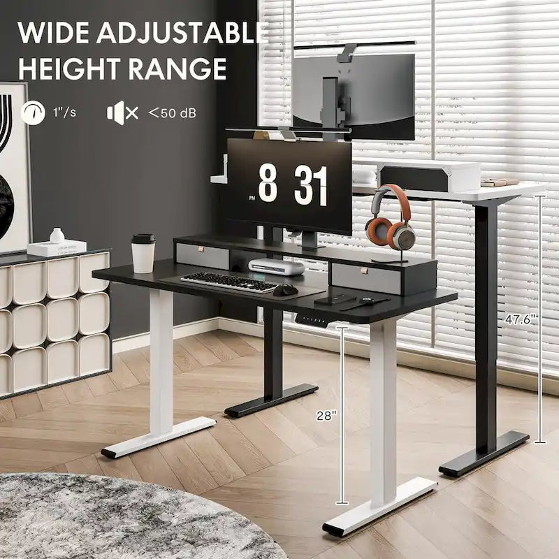 FlexiSpot 48x24/55x24 Ergonomic Height Adjustable Standing Desk with 2 Drawers, Monitor Stand Computer Desk