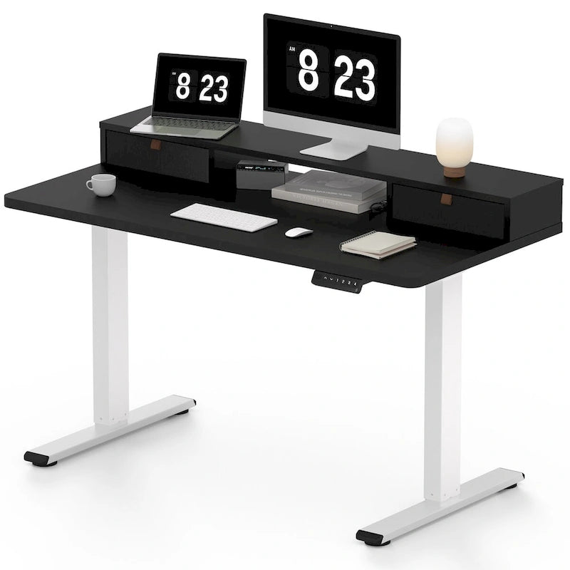 FlexiSpot 48x24/55x24 Ergonomic Height Adjustable Standing Desk with 2 Drawers, Monitor Stand Computer Desk