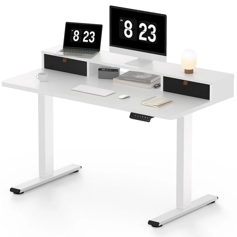 FlexiSpot 48x24/55x24 Ergonomic Height Adjustable Standing Desk with 2 Drawers, Monitor Stand Computer Desk