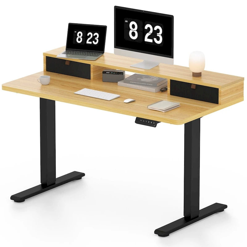 FlexiSpot 48x24/55x24 Ergonomic Height Adjustable Standing Desk with 2 Drawers, Monitor Stand Computer Desk