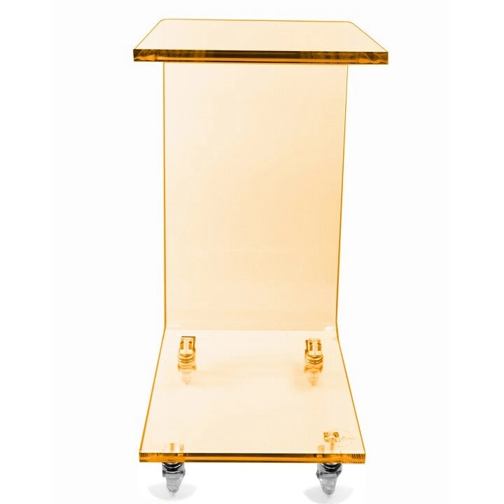 DesignStyles Acrylic C-Table w/Wheels