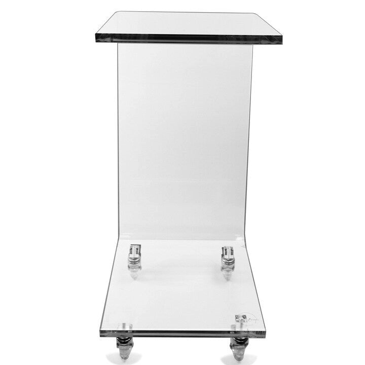 DesignStyles Acrylic C-Table w/Wheels