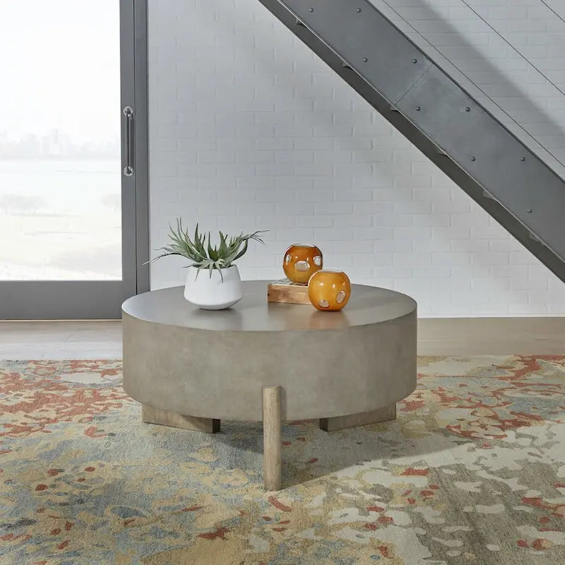 Affinity Dusty Taupe & Concrete 3 Piece Round Cocktail Table Set