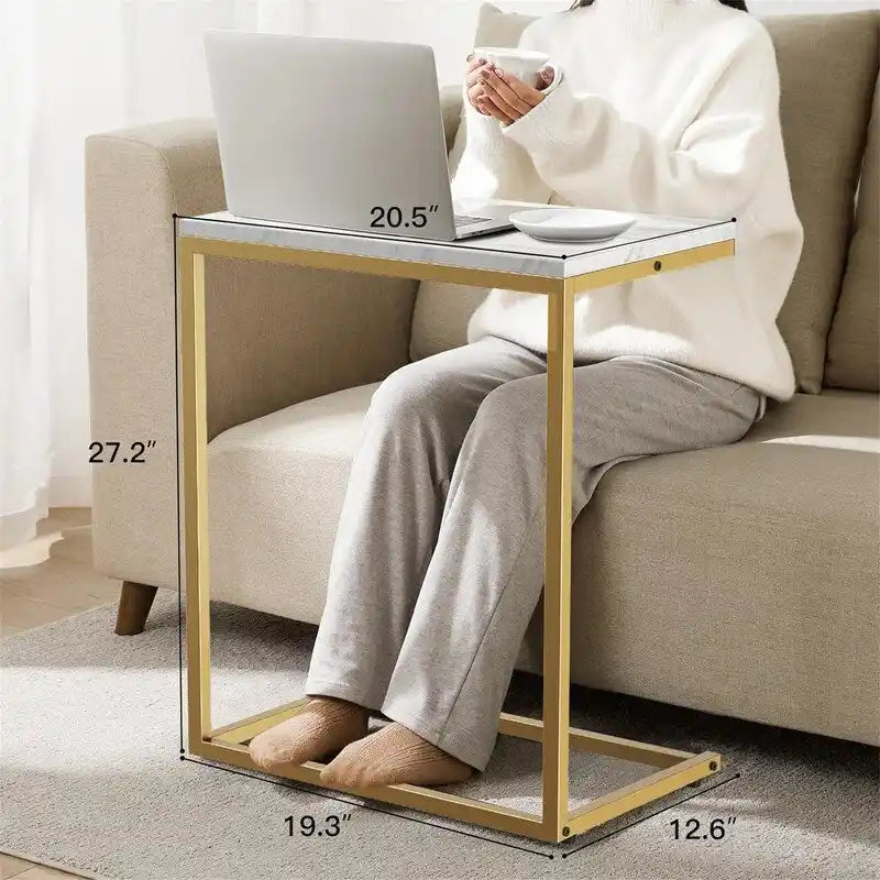C Shaped End Table 27 inches High - 11.8D x 19.7W x 27H