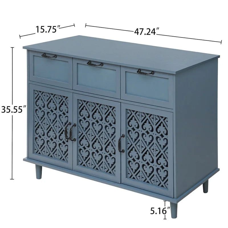 3 Door 3 Drawer Cabinet for Bedroom Living Room