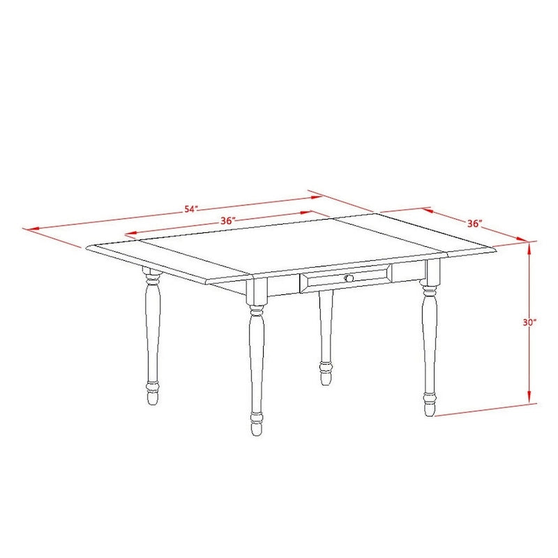 East West Furniture Dining Set Contains a Rectangle Dining Room Table with Dropleaf and Parson Chairs (Pieces Options)