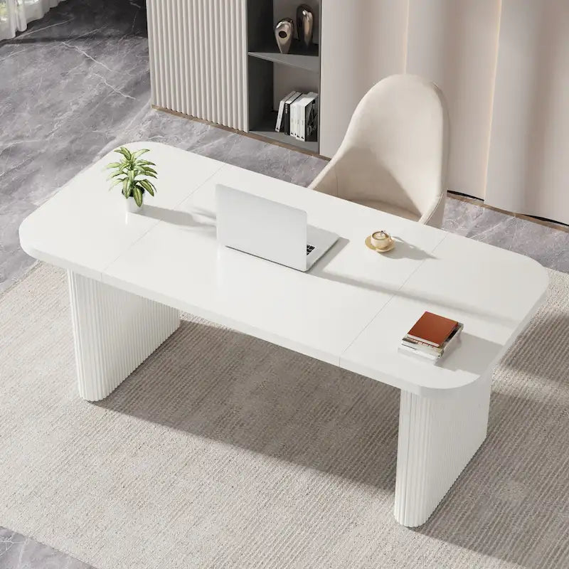 63 Computer Desk for Home Office, Simple Rectangular Writing Table for Study Room Bedroom